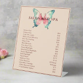 Waterverf Butterfly Logo Blush Pink Prijslijst Reclamebord Met Voetstuk