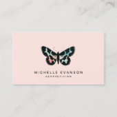 Waterverf Butterfly Logo Blush Pink Visitekaartje (Voorkant)