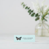Waterverf Butterfly Logo Mint Green Mini Visitekaartje (Staand voorkant)