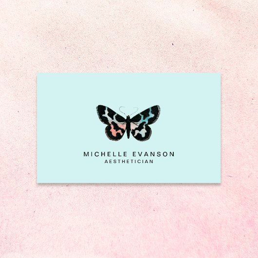 Waterverf Butterfly Logo Mint Green Visitekaartje