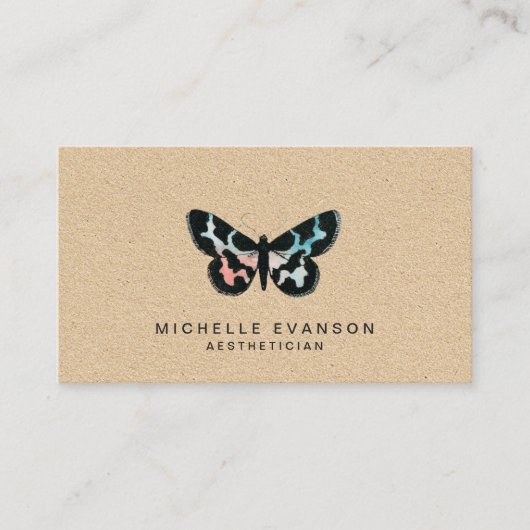  Waterverf Butterfly Logo Rustic Visitekaartje (Voorkant)