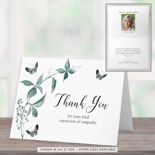 Waterverf Butterfly Memorial Foto bedankt