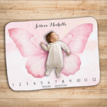 Waterverf Butterfly Milestone Pink