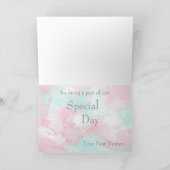 Waterverf Butterfly Minted Blush Wedding Bedankkaart (Binnen)