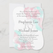 Waterverf Butterfly Minted Blush Wedding Kaart (Achterkant)