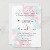 Waterverf Butterfly Minted Blush Wedding Kaart (Achterkant)