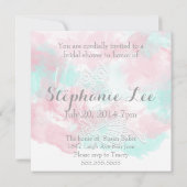 Waterverf Butterfly Minted Blush Wedding Kaart (Achterkant)