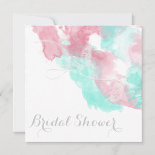Waterverf Butterfly Minted Blush Wedding Kaart