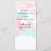 Waterverf Butterfly Minted Blush Wedding Programmakaart (Achterkant)