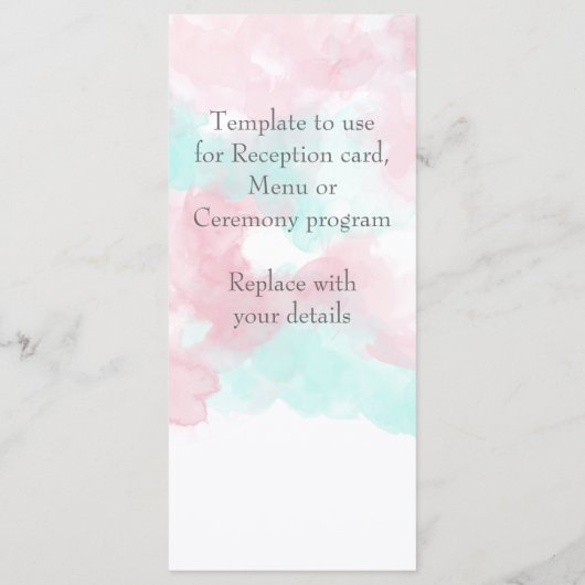 Waterverf Butterfly Minted Blush Wedding Programmakaart (Achterkant)