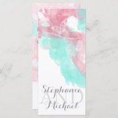 Waterverf Butterfly Minted Blush Wedding Programmakaart (Voorkant / Achterkant)