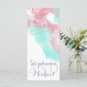 Waterverf Butterfly Minted Blush Wedding Programmakaart (Staand voorkant)