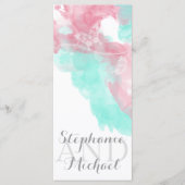 Waterverf Butterfly Minted Blush Wedding Programmakaart (Voorkant)