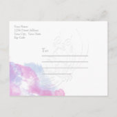 Waterverf Butterfly Mixed Berries SavetheDate Aankondigingskaart (Achterkant)