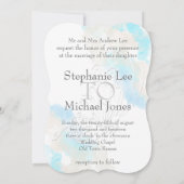 Waterverf Butterfly Ocean Shore Huwelijksuitnodigi Kaart (Achterkant)