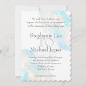 Waterverf Butterfly Ocean Shore Huwelijksuitnodigi Kaart (Achterkant)