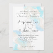 Waterverf Butterfly Ocean Shore Huwelijksuitnodigi Kaart (Achterkant)