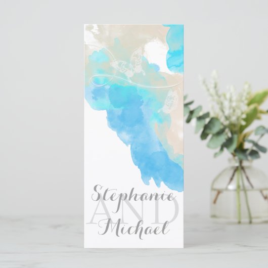 Waterverf Butterfly Ocean Shore Program Rack Programmakaart (Staand voorkant)