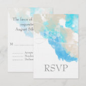 Waterverf Butterfly Ocean Shore RSVP Kaartje (Voorkant / Achterkant)