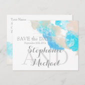 Waterverf Butterfly Ocean Shore Sla de datum op Aankondigingskaart (Voorkant / Achterkant)