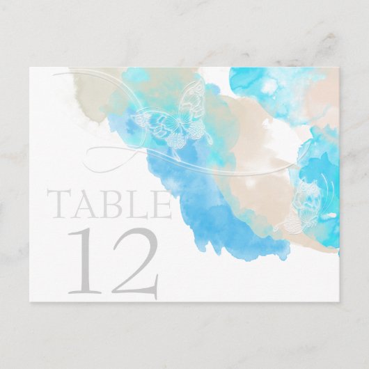 Waterverf Butterfly Ocean Shore Table Kaart (Voorkant)