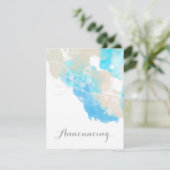 Waterverf Butterfly Ocean Shore Verloving Announ Aankondiging (Staand voorkant)