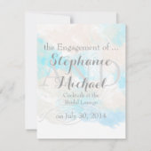 Waterverf Butterfly Ocean Shore Verloving Announ Aankondiging (Achterkant)