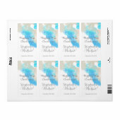 Waterverf Butterfly Ocean Shore Wedding Wine Labs Etiket (Full Sheet)