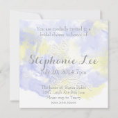 Waterverf Butterfly Periwinkle Lemon Bridal Showe Kaart (Achterkant)