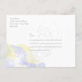 Waterverf Butterfly Periwinkle Lemon SavetheDate Aankondigingskaart (Achterkant)