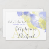 Waterverf Butterfly Periwinkle Lemon SavetheDate Save The Date (Voorkant / Achterkant)