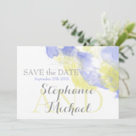 Waterverf Butterfly Periwinkle Lemon SavetheDate Save The Date