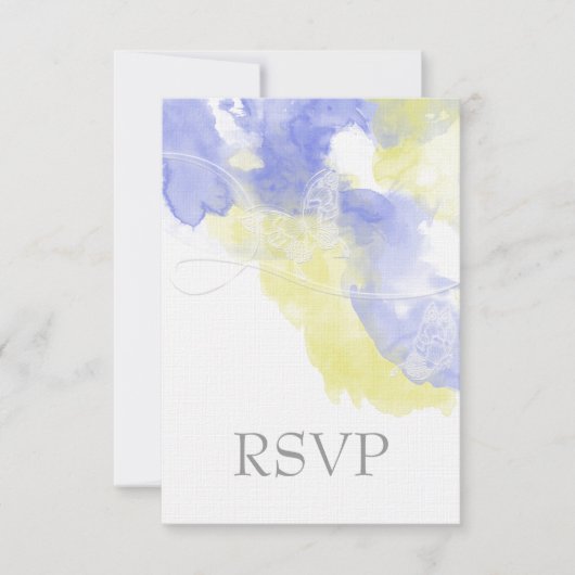 Waterverf Butterfly Periwinkle Lemonade RSVP Kaartje (Voorkant)
