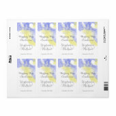 Waterverf Butterfly Periwinkle Wedding Wine Label (Full Sheet)