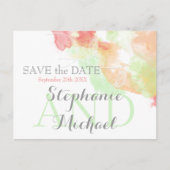 Waterverf Butterfly Rainbow Sherbet SavetheDate Aankondigingskaart (Voorkant)