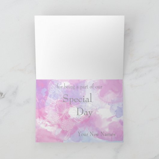 Waterverf Butterfly Raspberry Bliss Hartelijk dank Bedankkaart (Binnen)