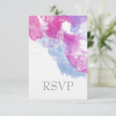 Waterverf Butterfly Raspberry Bliss RSVP Kaartje (Staand voorkant)