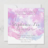 Waterverf Butterfly Raspberry Bliss Vrijgezellenfe Kaart (Achterkant)