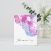 Waterverf Butterfly Raspberry Verloving aangekondi Aankondiging (Staand voorkant)