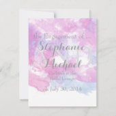 Waterverf Butterfly Raspberry Verloving aangekondi Aankondiging (Achterkant)