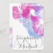 Waterverf Butterfly Raspberry Wedding Uitnodiging (Voorkant / Achterkant)