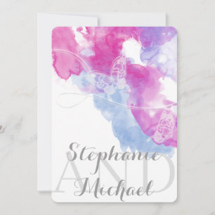 Waterverf Butterfly Raspberry Wedding Uitnodiging