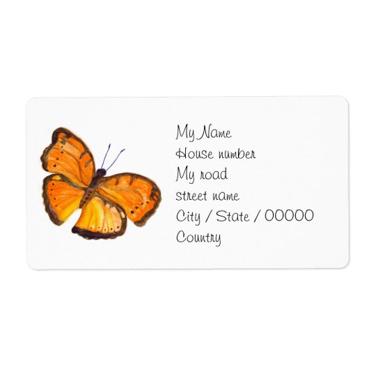 Waterverf Butterfly - Return Address Labels (Voorkant)