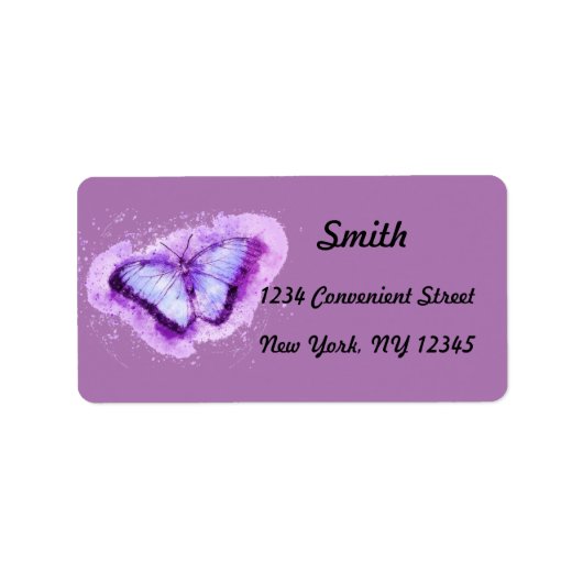 Waterverf Butterfly Return-adreslabel Etiket (Voorkant)