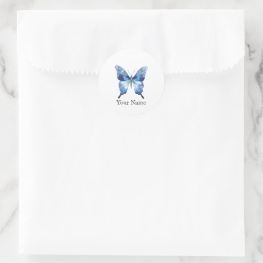 Waterverf Butterfly Ronde Sticker (Tas)