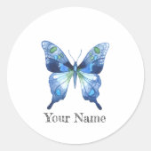Waterverf Butterfly Ronde Sticker (Voorkant)