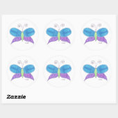 Waterverf Butterfly Ronde Sticker (Vel)