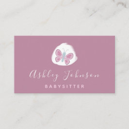 Waterverf Butterfly  roze Babysitter Eenvoudig Visitekaartje
