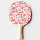 Waterverf Butterfly roze patroon Tafeltennisbatje (Achterkant)