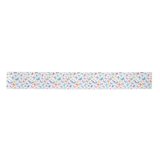 Waterverf Butterfly Satin Ribbon Satijnen Lint (Voorkant)